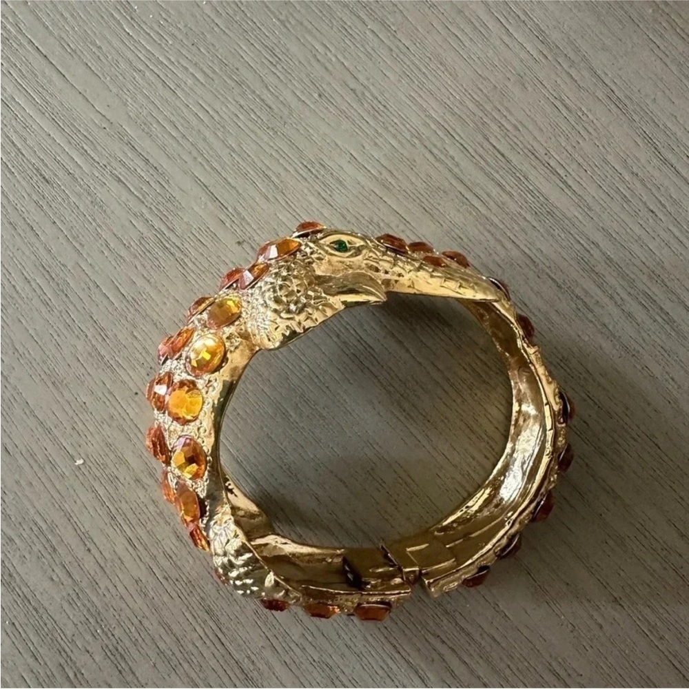 Chucky Rare Gator Rhinestone Orange
Bangle Bracelet Gold and Orange Jeweled - Picture 3 of 9